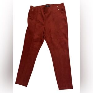 Marc New York Rust faux suede stretchy pants, L